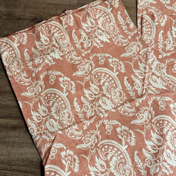 Set 2 Pottery Barn Alessandra Floral Terracotta Drape Lined Panels 50 X 96